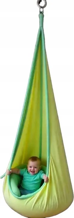 Dětské závěsné houpací křeslo NOKEL zelené