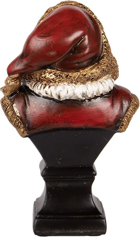 Červeno-zlatá vianočná dekorácia busta Santa Claus - 10*8*17 cm