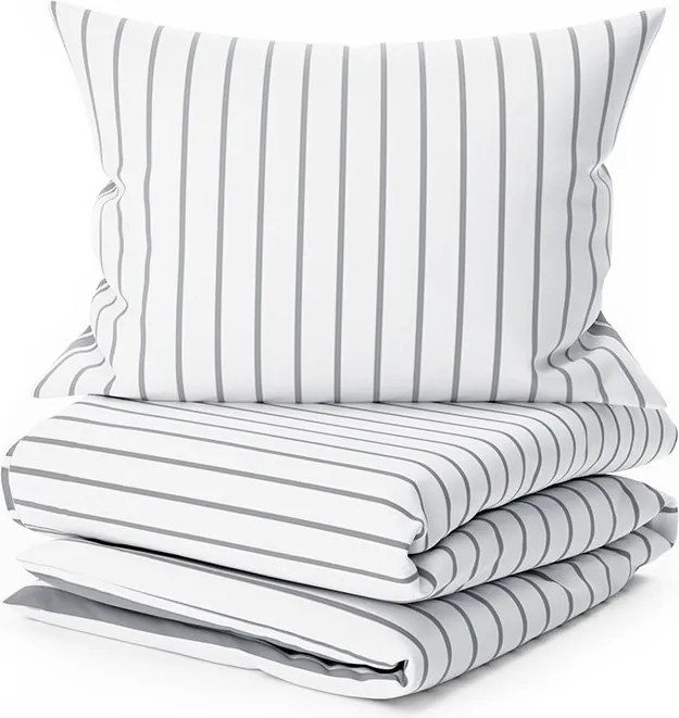 Povlečení z Renforcé bavlny CAPRIVI šedé knoflík Rozmer obliečky: 70 x 90 cm | 140 x 220 cm