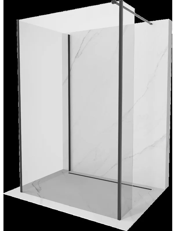 Mexen Kioto sprchová zástena Walk-in 125 x 120 x 40 cm, transparentná, čierna - 800-125-120-221-70-00-040