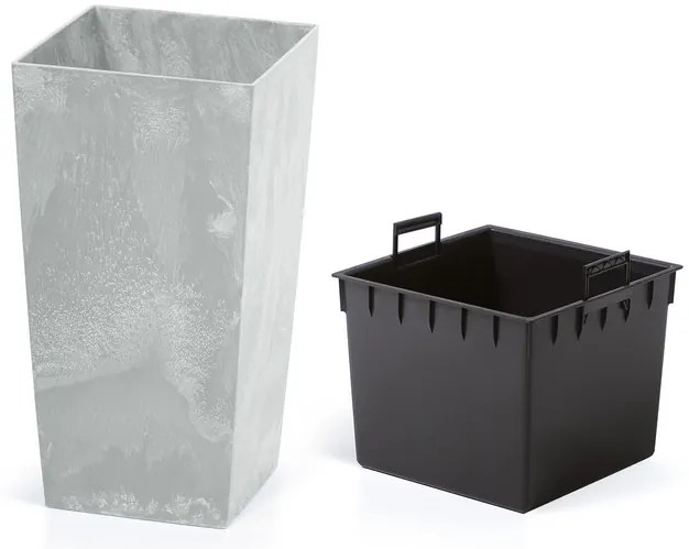 Prosperplast Kvetináč s vložkou Urbi Square (sivá/betón, 40 x 75 x 40 cm (Š x V x H))  (100275788)