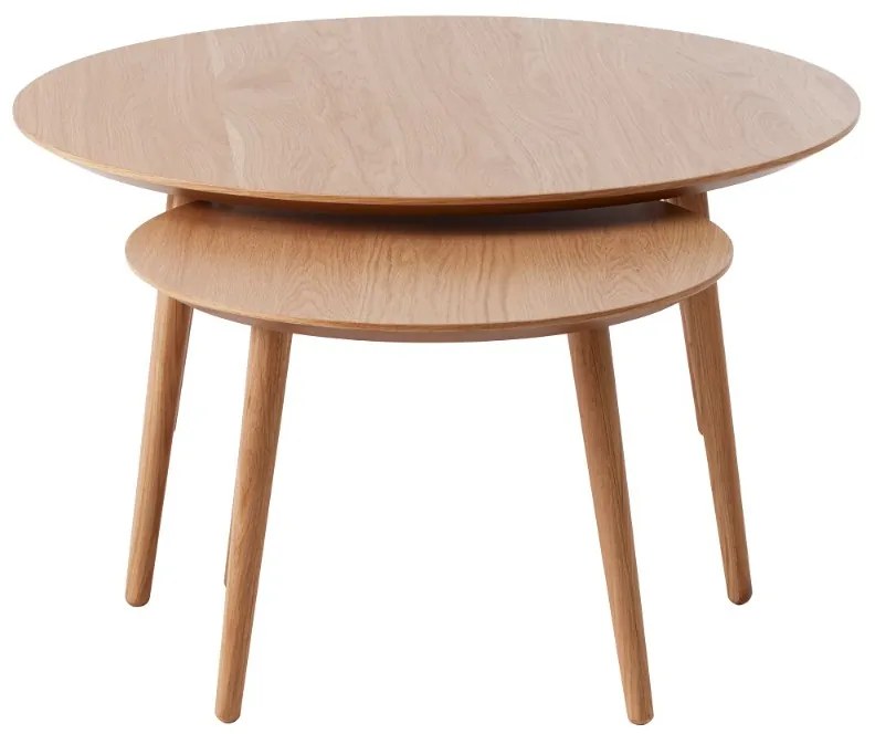 Sada konferenčných stolíkov Paricia 88 cm prírodný dub
