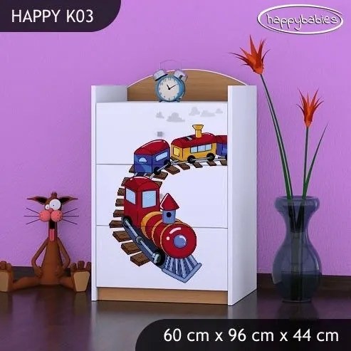 Detská komoda MAŠINKA - TYP 3