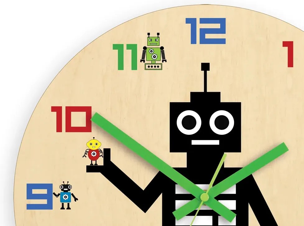 Dětské nástěnné hodiny Ami Robot 30 cm vícebarevné