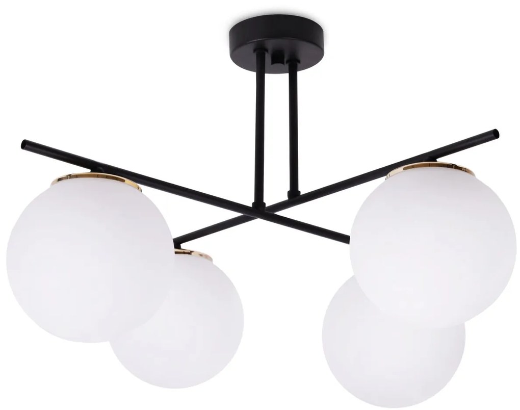 Stropné svietidlo Florence, 4x biele sklenené tienidlo, g