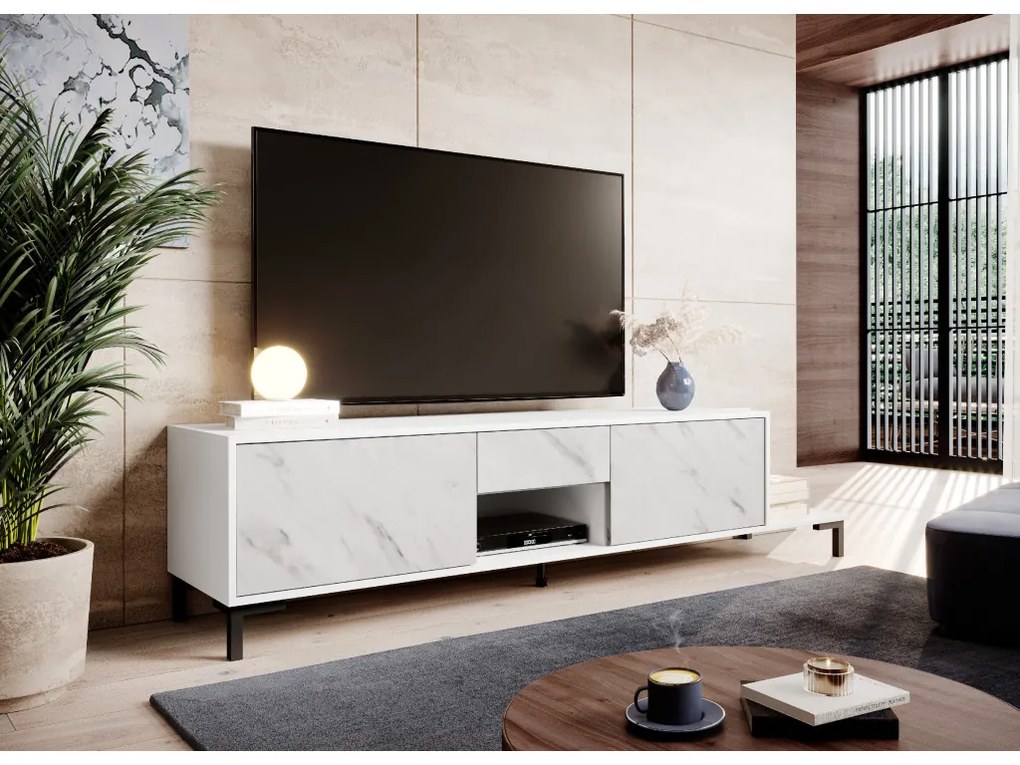 Cama Marmo TV stolík - biela