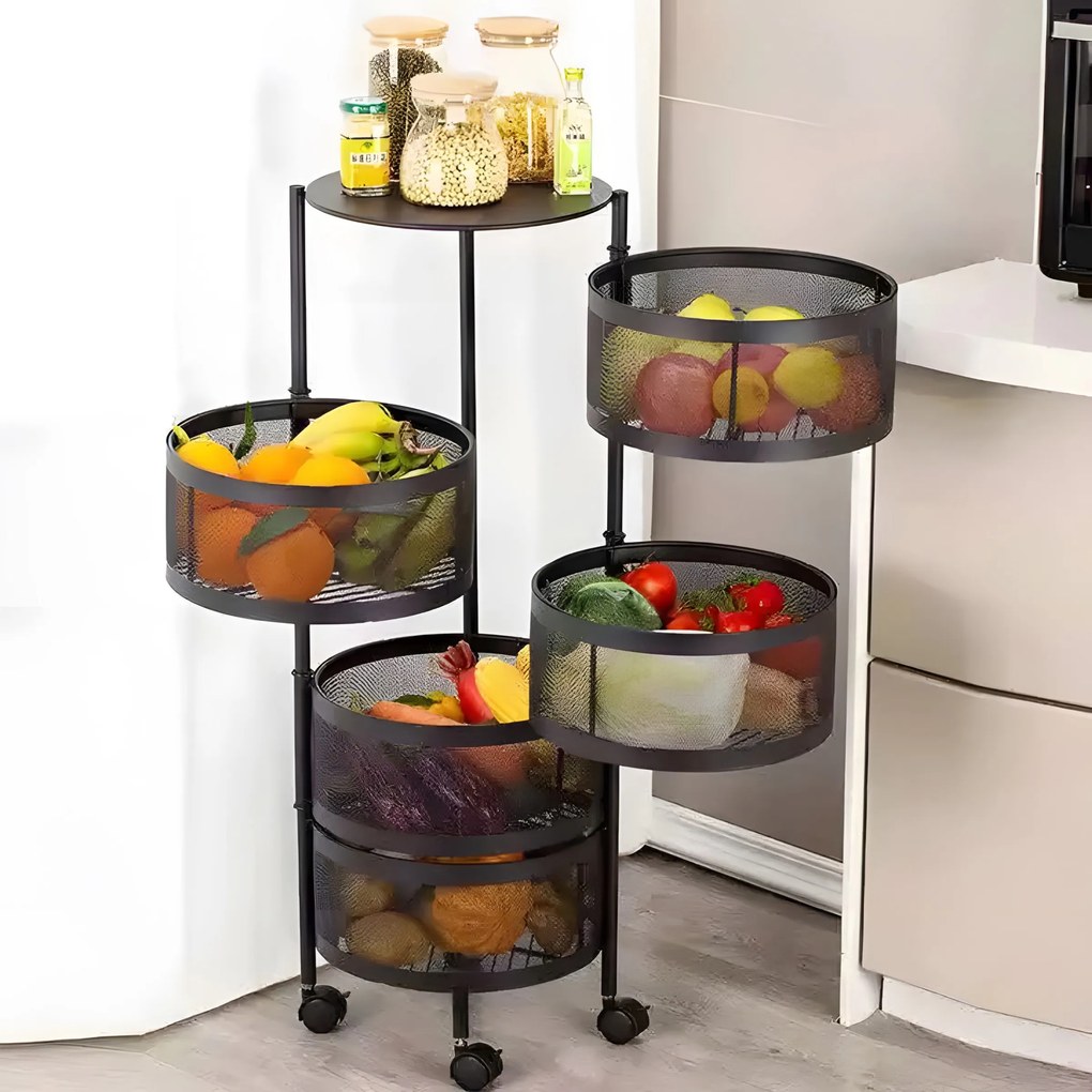 Kuchyňský vozík Eliane 87 cm černý