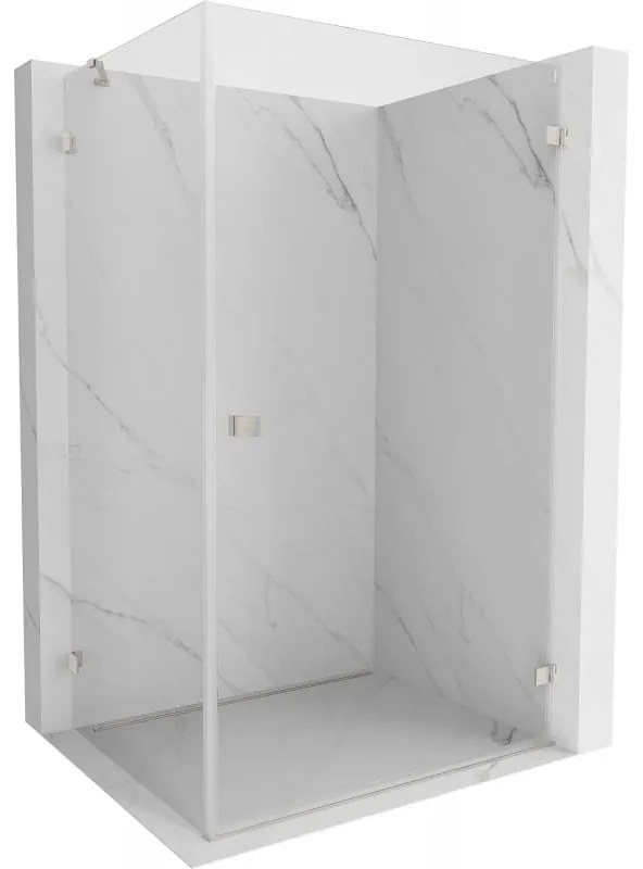 Mexen Lunar-B pravostranný výklopný sprchový kút 100 x 70 cm, číre sklo, brúsená oceľ, 832-100-070-97-00-P