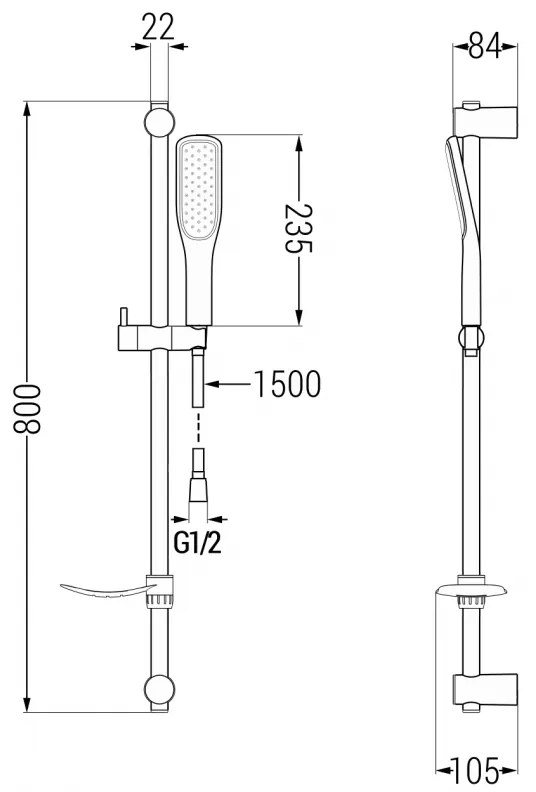 Mexen sprchový set DF49, čierna/zlatá, 785494582-75