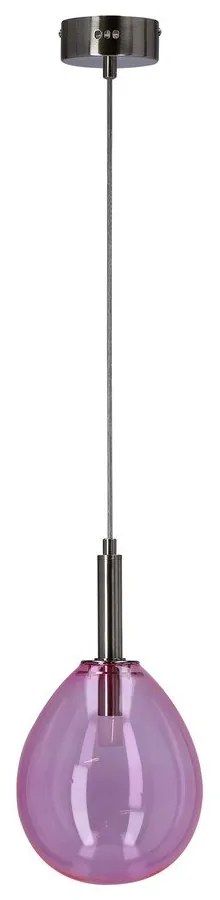 Fialové LED závesné svietidlo so skleneným tienidlom Lukka – Candellux Lighting