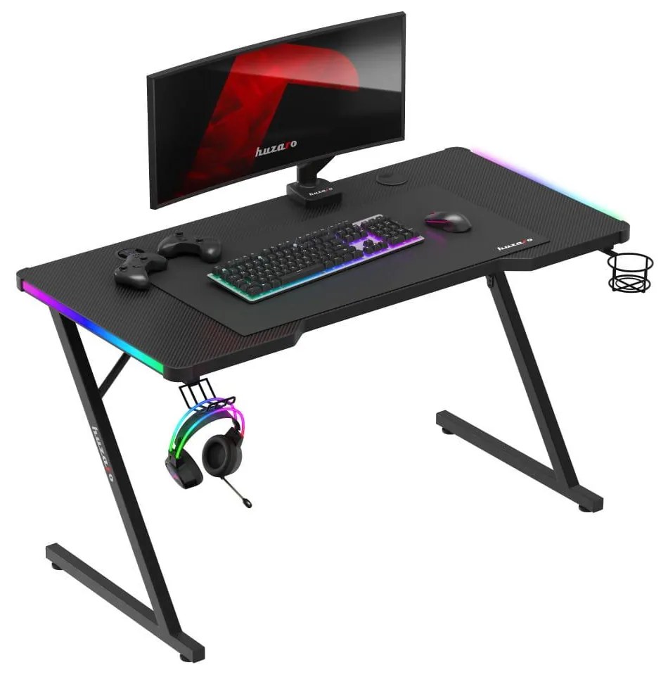 PC stolík Hyperion 2.5 (čierna + viacfarebná) (s LED osvetlením). Akcia -18%. Vlastná spoľahlivá doprava až k Vám domov. 1087502