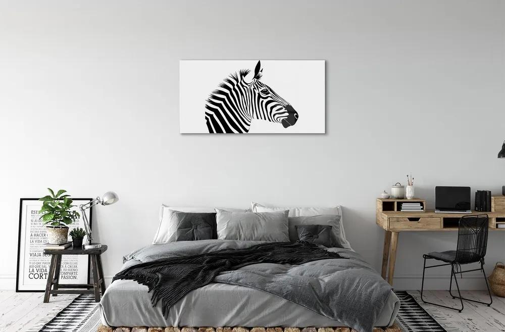 Sklenený obraz ilustrácie zebra 140x70 cm