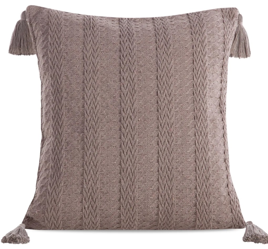 DEKORAČNÁ OBLIEČKA NA VANKÚŠ BOHO 8 45X45 CM HNEDÁ