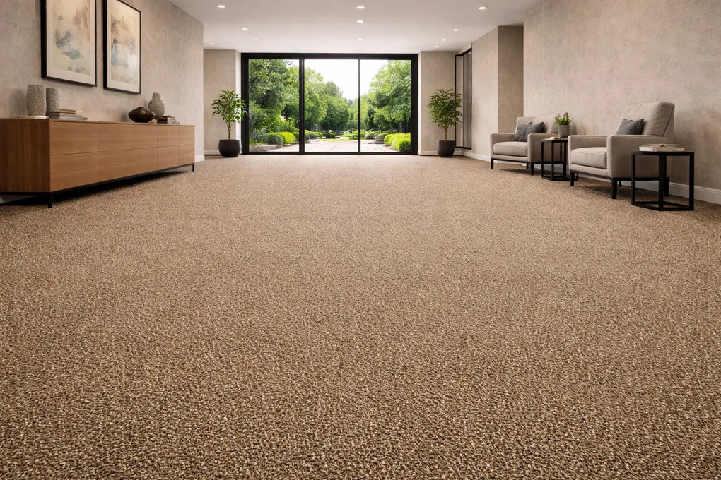 Koberec metráž Fortessa SDE New 40, na mieru, šíře 4m, hnedá, ab (mriežka), chodba / predsieň, Balta