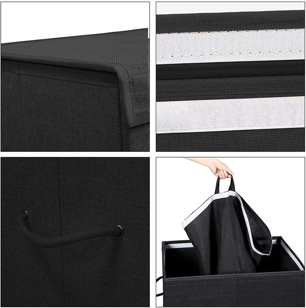 Songmics Kôš na bielizeň Ina Black 142 l