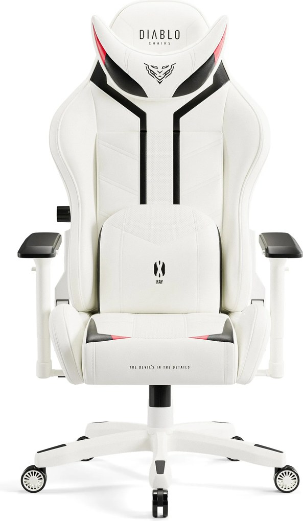 Herné kreslo z eko-kože Normal Size, bielo-čierne: Diablo X-Ray 2.0