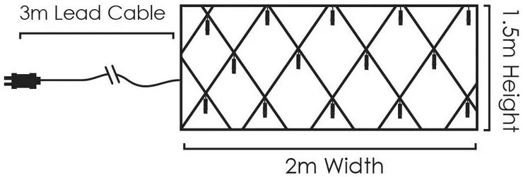 ACA Lighting LED vianočné sieť na stenu hviezdičky, 3x2m, teplá biela, IP44, 230V, 240 LED