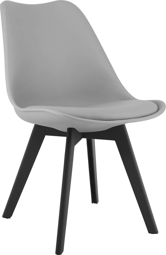 Set 4 stoličiek MARK sivé / čierne nohy