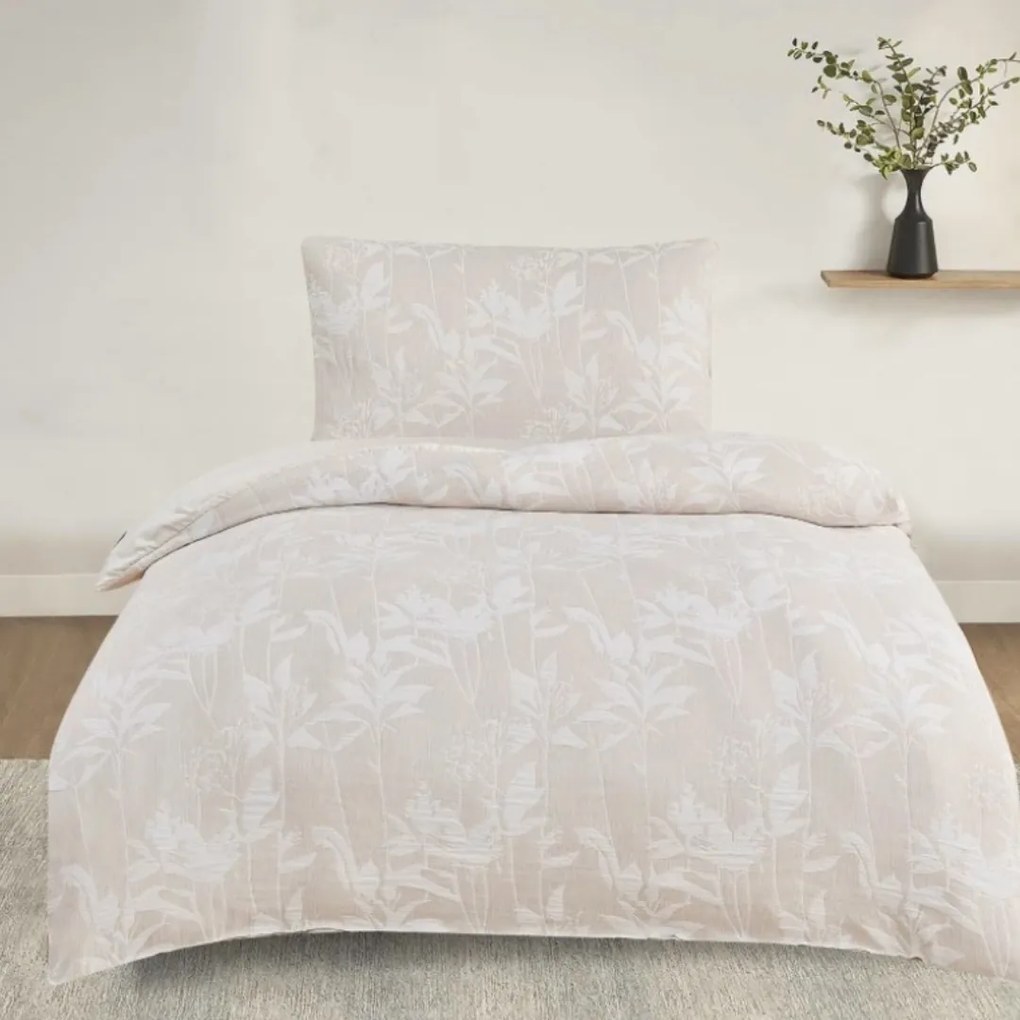 Obliečky damaškové žakarové Boston bežové 200x140cm+90x70cm TiaHome