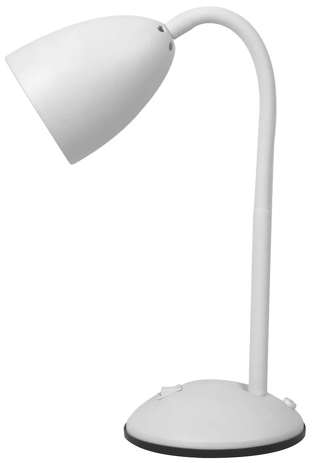 Stolná lampa Logic, 1x biele kovové tienidlo, w