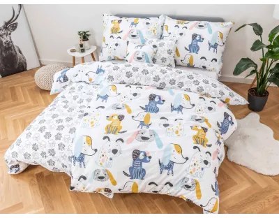 JAHU collections Bavlnené obliečky Dita – Dogs + malá obliečka na vankúšik 140x200/70x90cm