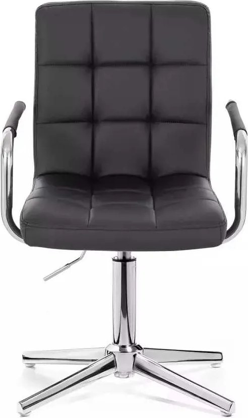 LuxuryForm DESIGN Stolička VERONA na striebornom kríži - čierna