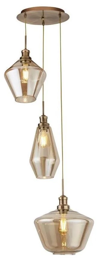 Searchlight 5423-3AB - Luster na lanku MIA 3xE27/60W/230V mosadz