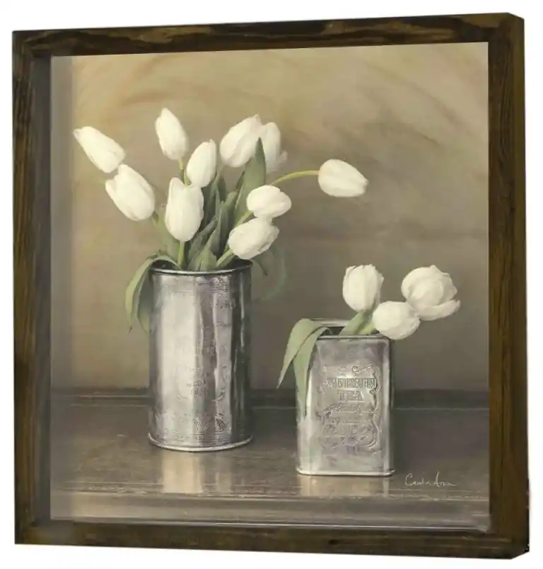 Nástenný obraz Tulip 34x34 cm béžová/biela | BIANO
