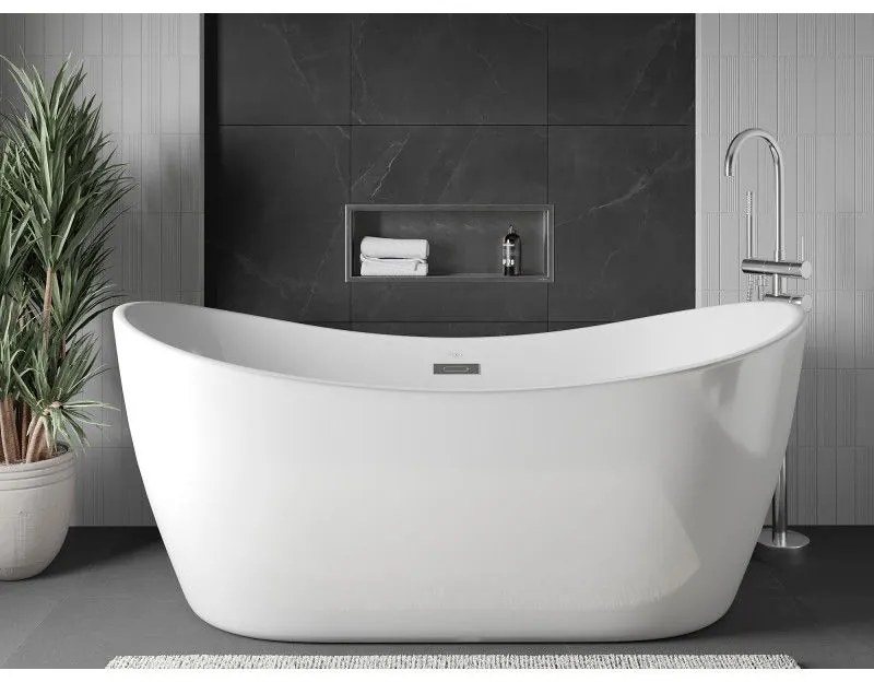 Mexen X-Wall-R, polička na zapustenie na obklad s golierom 60 x 20 cm, oceľová, 1910602010