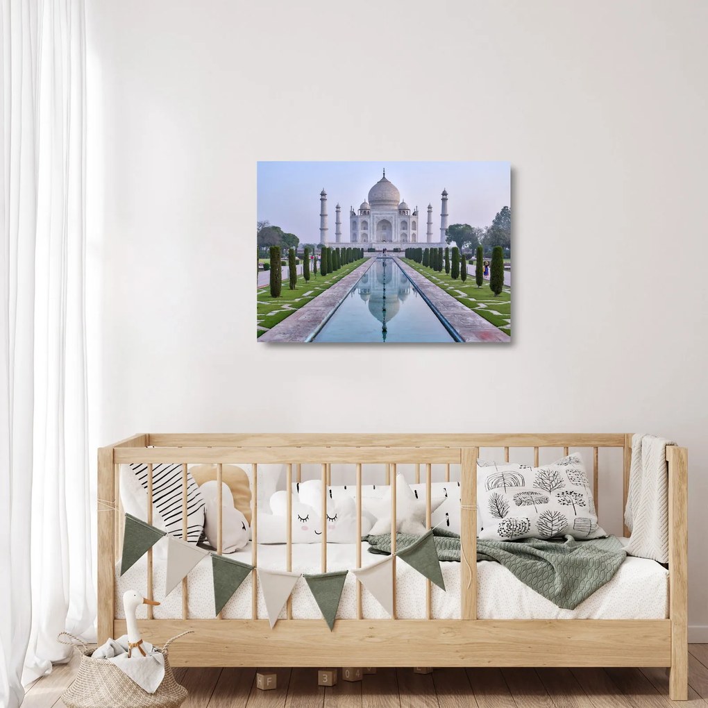 Sklenený obraz - Taj Mahal za východu slnka (70x50 cm)