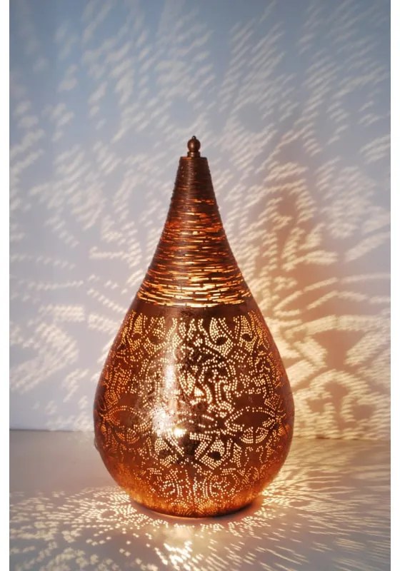 Filigree lampa stolná orientálna Copper WIRE DROP Ø30*55