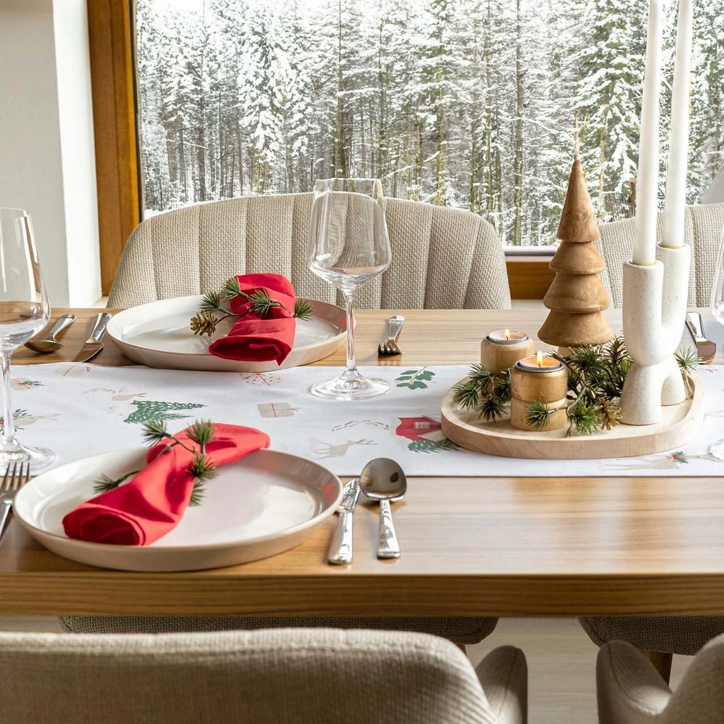 Goldea vianočný behúň na stôl z pevnej bavlny - tradičné vianoce 35x140 cm