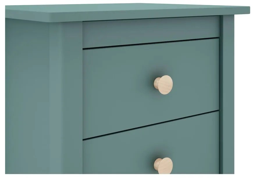 Detský nočný stolík z borovicového dreva v petrolejovomodrej farbe Max - Marckeric