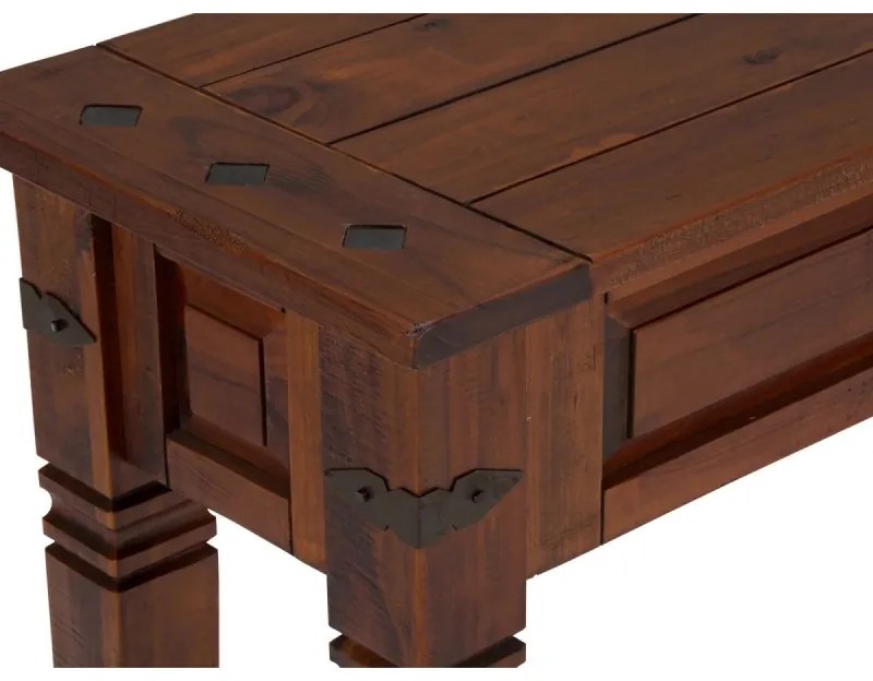 furniture-nabytek.cz - Masívny toaletný stolík Catana z borovicového dreva, hnedý, lakovaný – 120×35×76 cm
