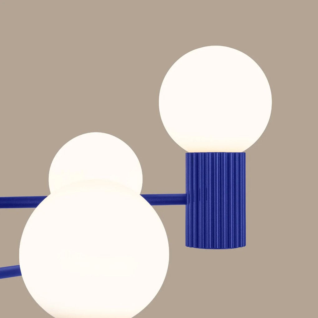 Luster Halo, 6x biele sklenené tienidlo, bl