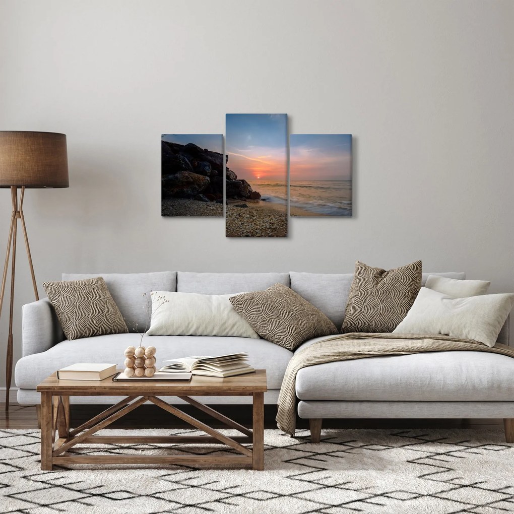 Obraz západu slnka na pláži (90x60 cm)