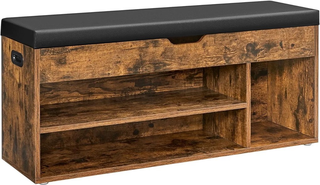 Botník s čalúneným sedením, 3 priehradky, 44x100x30cm