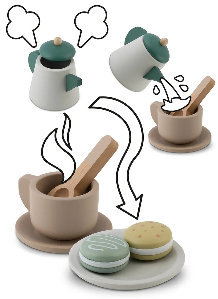 Drevená čajová súprava Nukido NK-864