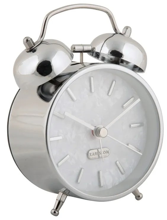 Karlsson 6009CH dizajnový budík strieborná, pr. 12 cm