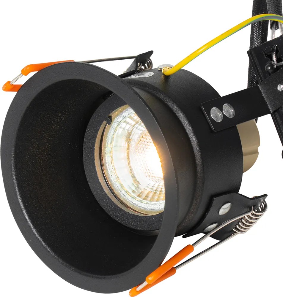 Inteligentné zapustené bodové svetlo čierne nastaviteľné vrátane Wifi GU10 - Alloy