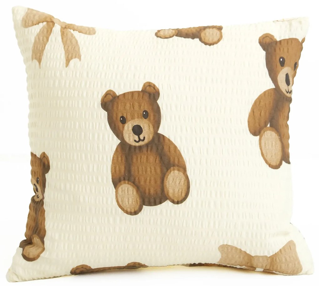 Krepová obliečka na vankúš Renforcé 40 × 40 cm - Plyšové medvedíky