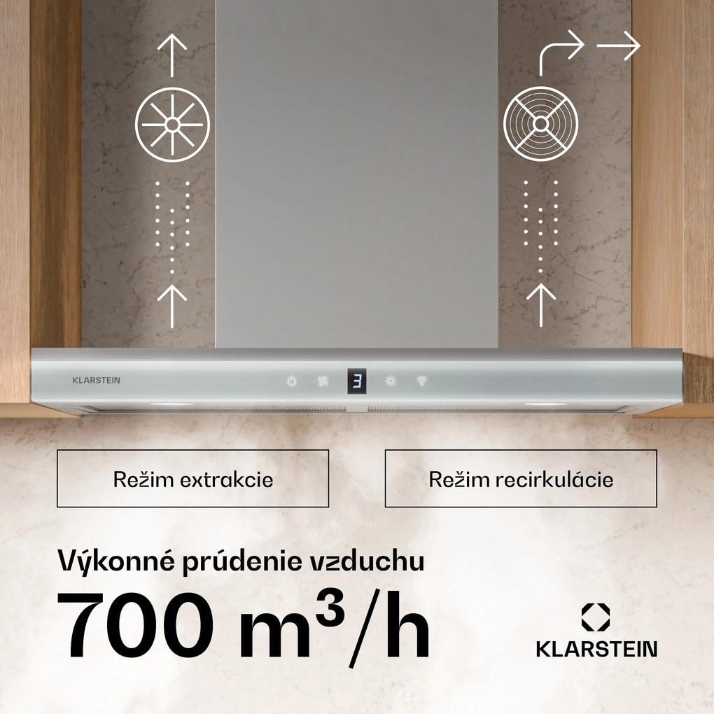 Klarstein Auriana digestor, Ambient Light, 700 m³/h, WiFi, Touch, LED