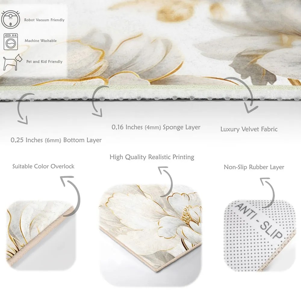 Krémový prateľný koberec 80x150 cm Soft and Gentle – Mila Home