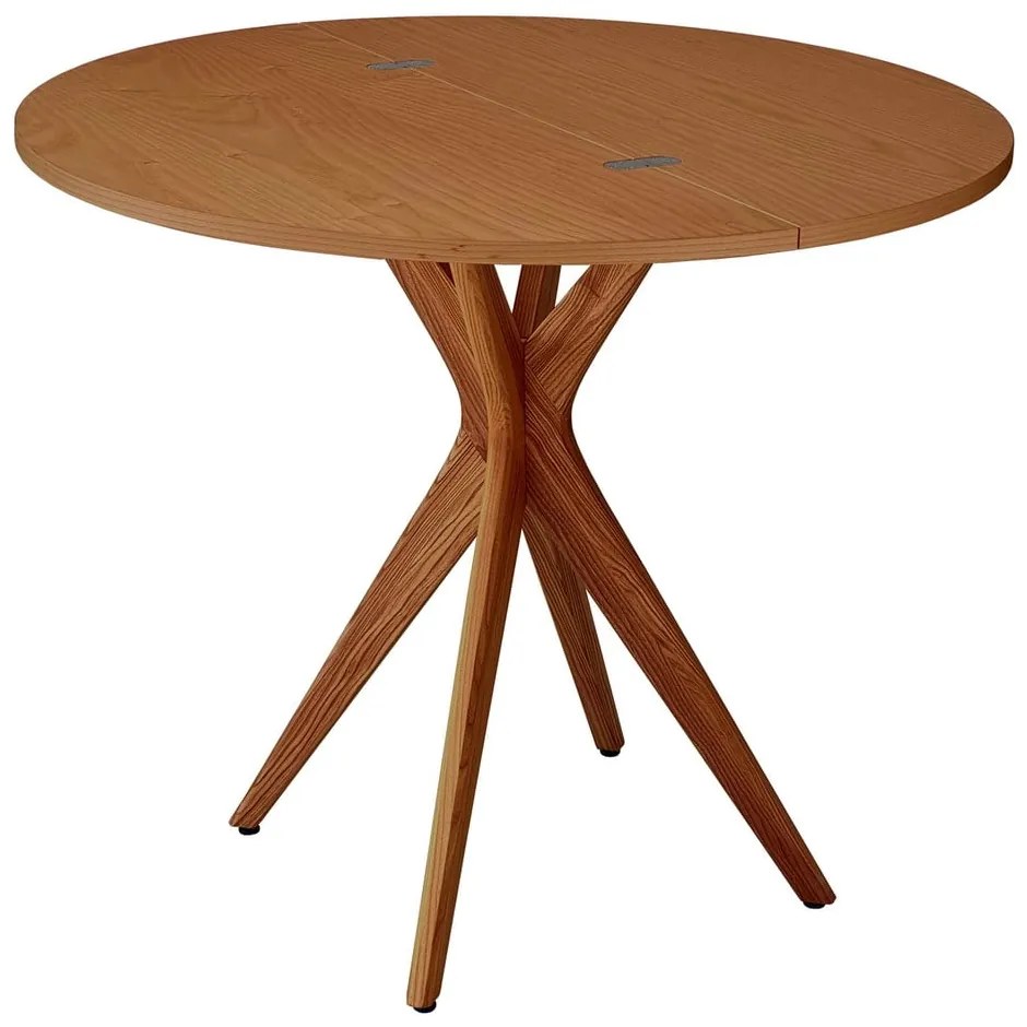 Okrúhly rozkladací jedálenský stôl s doskou v dekore jaseňového dreva 45x90 cm Jubi – Ragaba