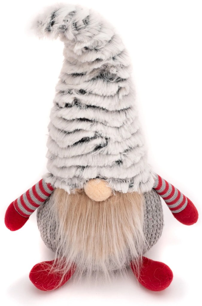 Vánoční skřítek ELF 011 - 40 cm červený/šedý