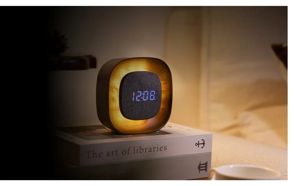 Digitálny budík Lumos Walnut – Gingko