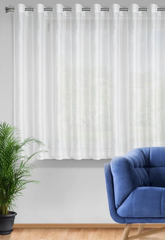 ZÁCLONA NA KRÚŽKOCH SIBEL 300X160 CM BIELA