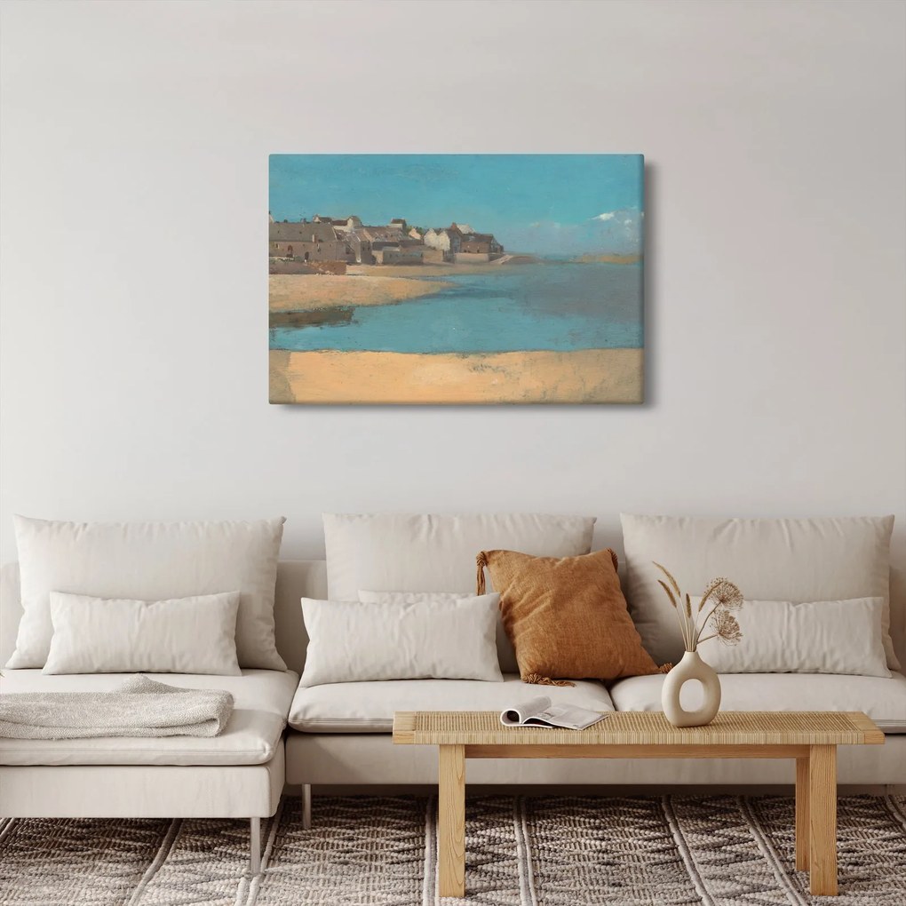 Obraz - Odilon Redon, Village by the Sea in Brittany, reprodukcia (90x60 cm)