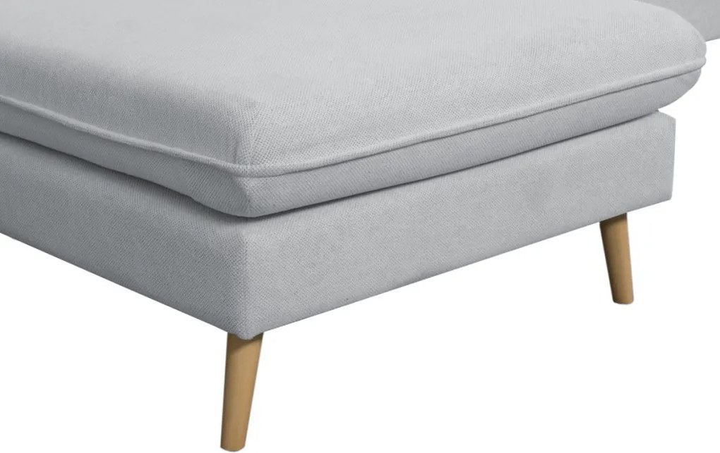 Rohová sedačka Salma svetlo šedá látka, univerzálna pravá/ľavá