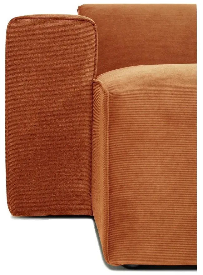 Oranžová menčestrová rohová pohovka (ľavý roh) Sting - Scandic